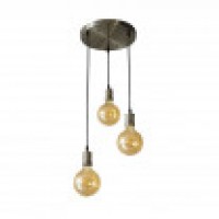 Distribuidor - Lâmpadas Diversas | Lâmpadas Modernas | LAMPARA CELSO 3XE27 CUERO/AMBAR BOMBILLAS INCLUIDAS 24W 2700K 2250LM REGX36X36 CM Ref: 166783014